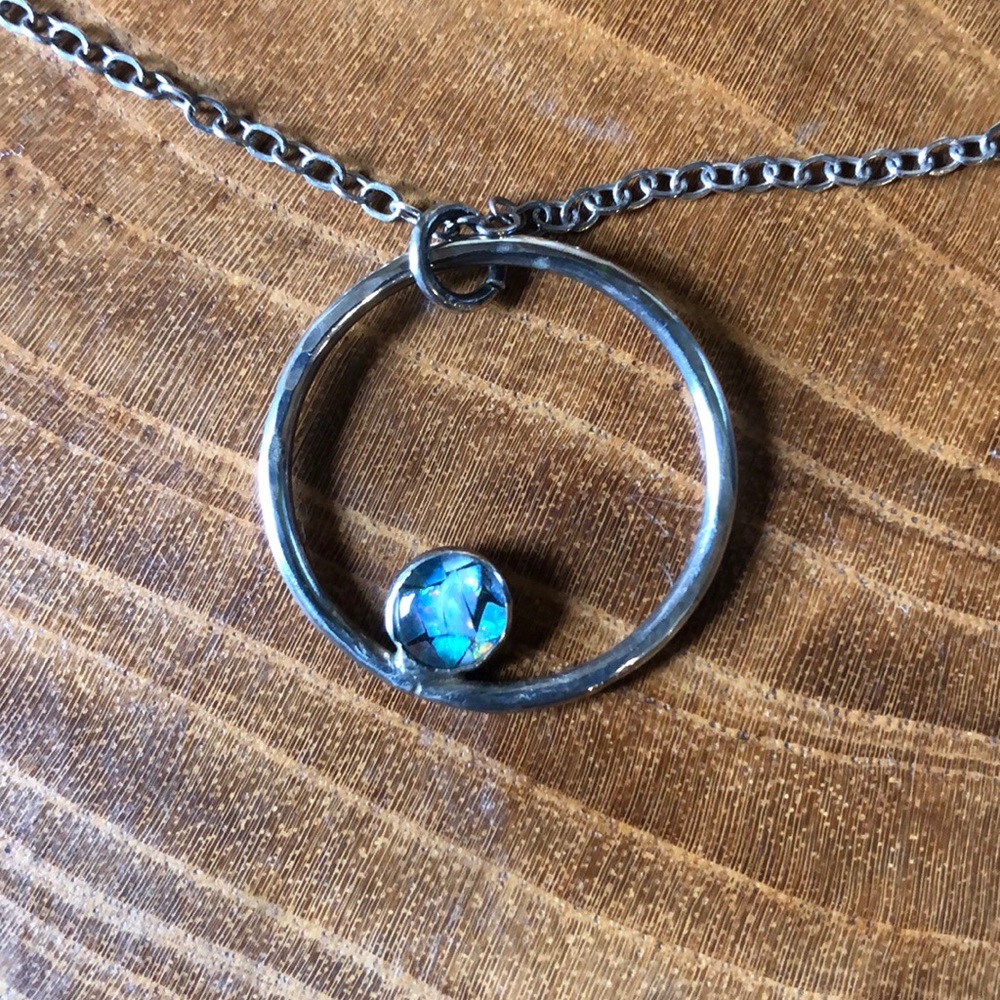 Opal stone necklace